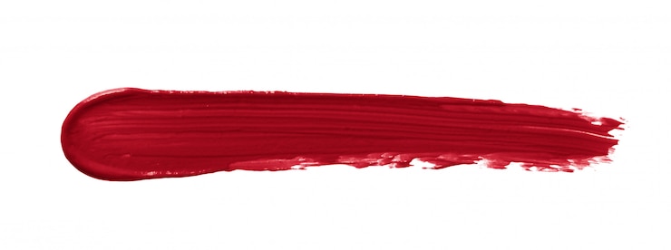 Foto borrão de batom vermelho isolado no branco