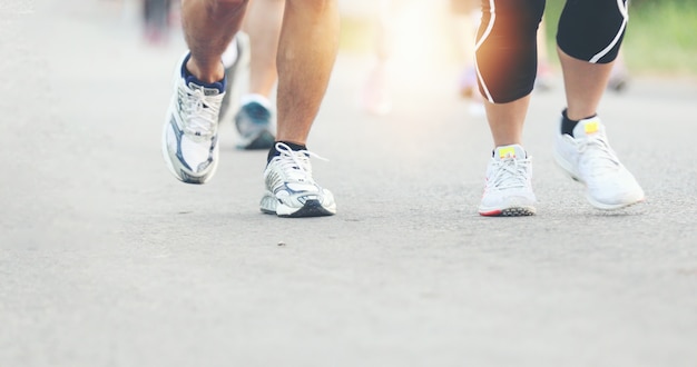 Borrão de movimento da corrida de maratona