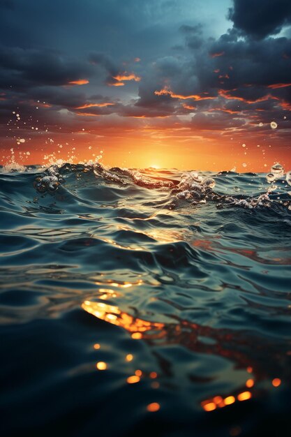 Borrosa fuera de foco foto de desenfoque total de una impresionante interpretación de las olas del océano generativo de IA