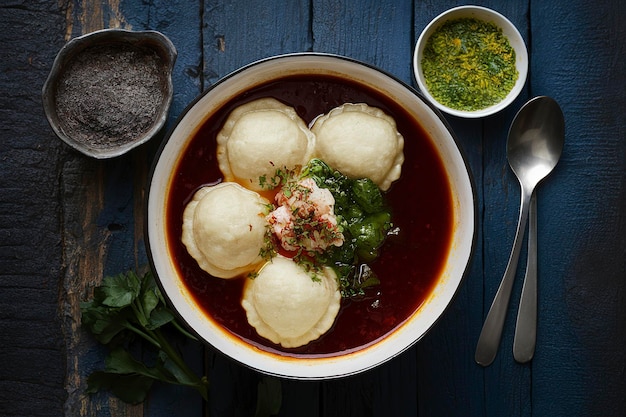 Borsch com bolinhos