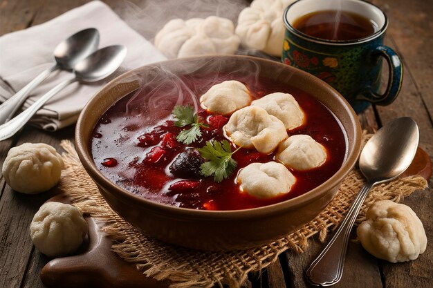 Borsch com bolinhos