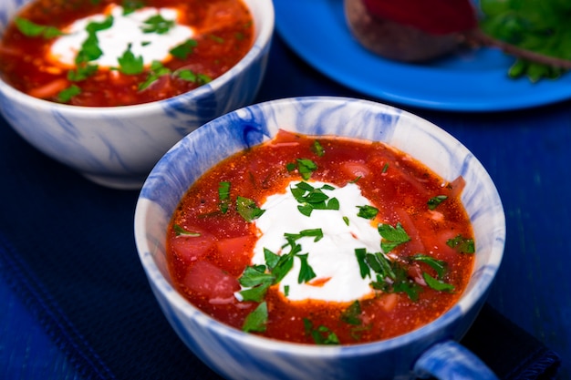 Borsch tradicional ucraniano