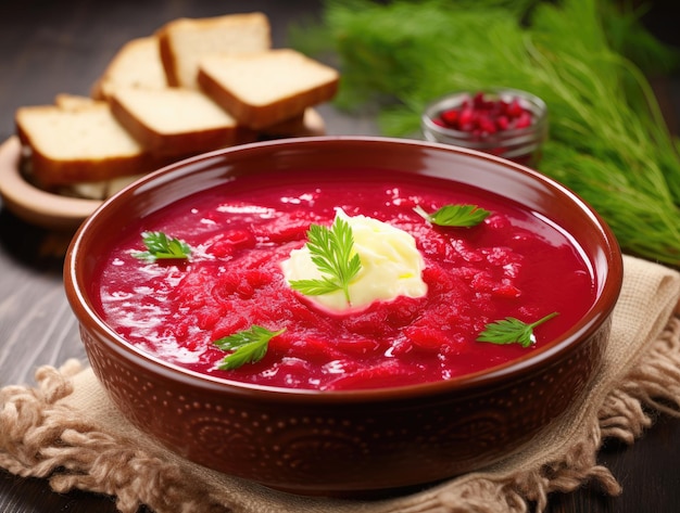 Borscht de sopa de raiz de beterraba ucraniana