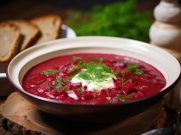 Borscht de sopa de raiz de beterraba ucraniana