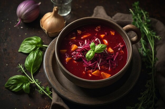 Borscht con tonos de tierra