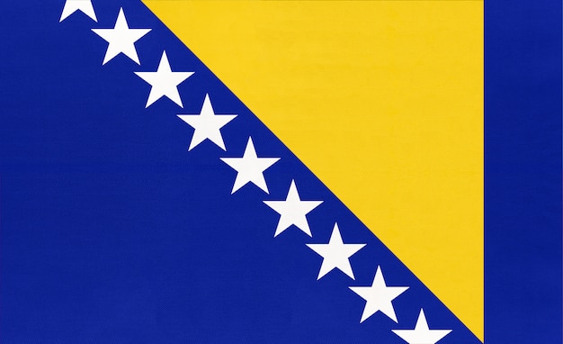 Bósnia e Herzegovina tecido nacional bandeira têxtil fundo,