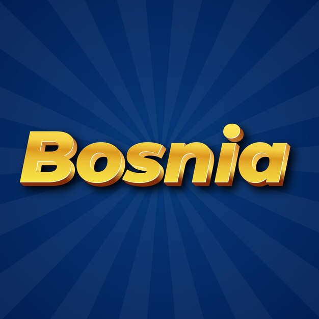 Bosnia Efecto de texto Oro JPG fondo atractivo tarjeta foto confeti