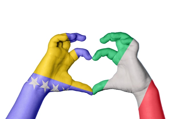 Bosnien und Herzegowina Italien Herz Handgeste, um ein Herz zu machen