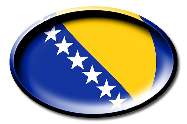 Foto bosnien und herzegowina runde landesflagge auf weißem hintergrund