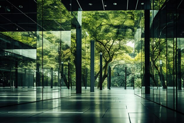 Foto bosque de árboles verdes en la construcción en la ciudad moderna