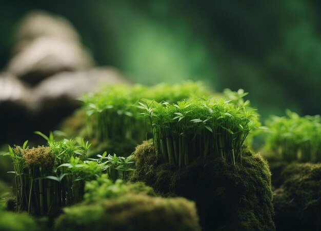 Foto un bosque de bambú verde a la luz del día