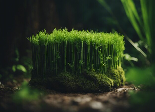 Foto un bosque de bambú verde a la luz del día