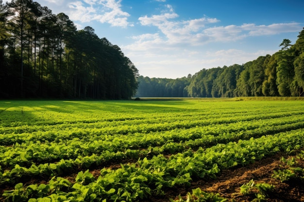 Bosque y campo de cultivo