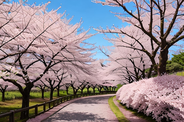 Bosque de cerezos en flor