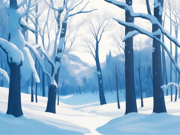 bosque cubierto de nieve