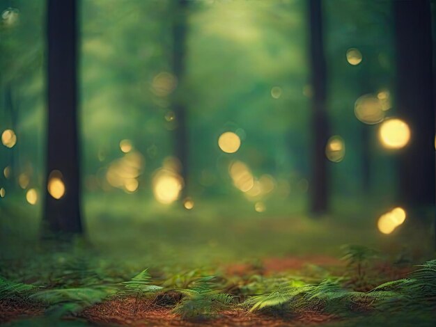 bosque con efecto bokeh generativo ai