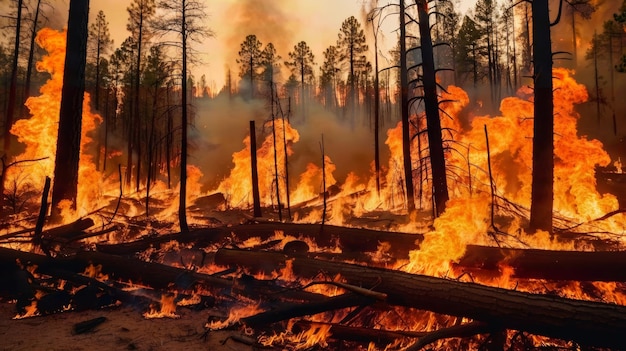 El bosque envuelto en llamas