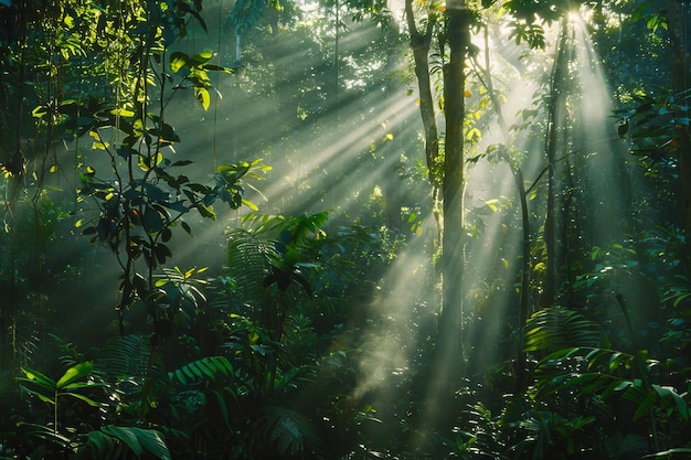 El bosque está lleno de árboles y plantas.