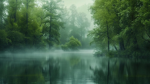 Un bosque fantástico por el que discurre un río misterioso