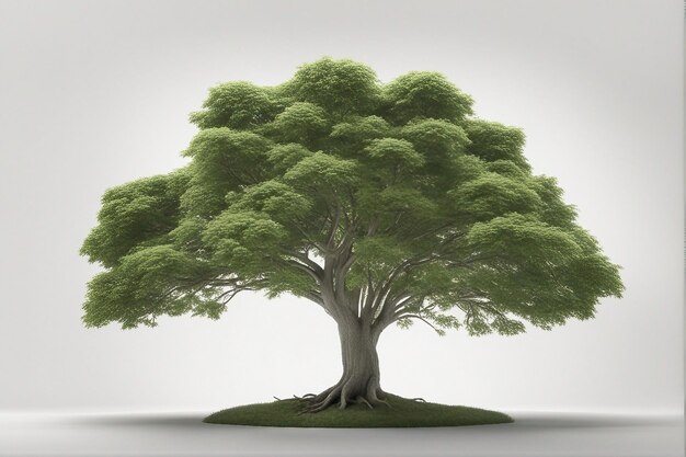 Bosque en fondo transparente renderizado en 3D Árbol aislado