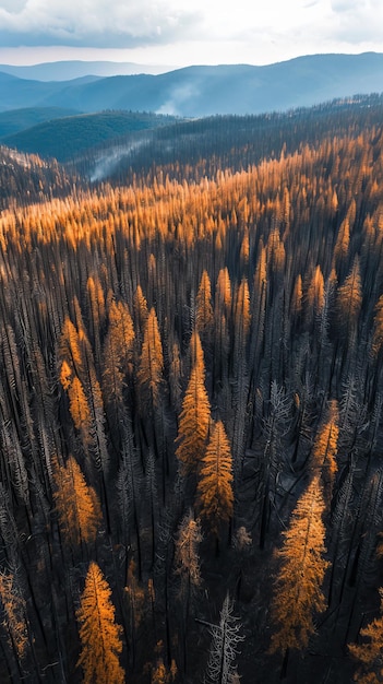 Bosque frondoso con árboles imponentes, un hábitat natural sereno y denso