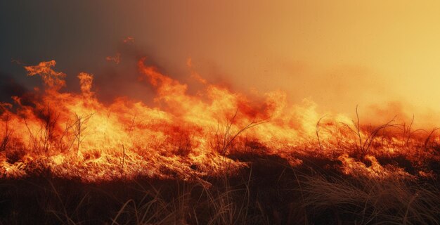 Bosque en fuego concepto de contaminación ambiental impactos ambientales IA generativa