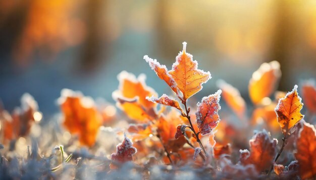 Un bosque iluminado por el sol con hojas de naranja crea un ambiente cálido y acogedor