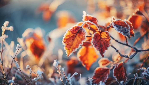 Un bosque iluminado por el sol con hojas de naranja crea un ambiente cálido y acogedor