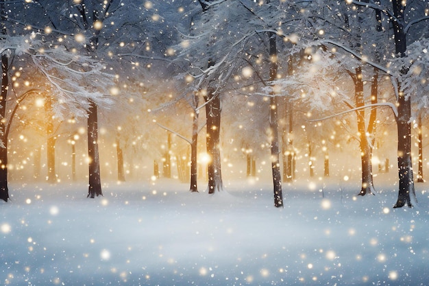 Foto bosque de invierno con árboles cubiertos de nieve paisaje de invierno con árboles cubiestos de nieve
