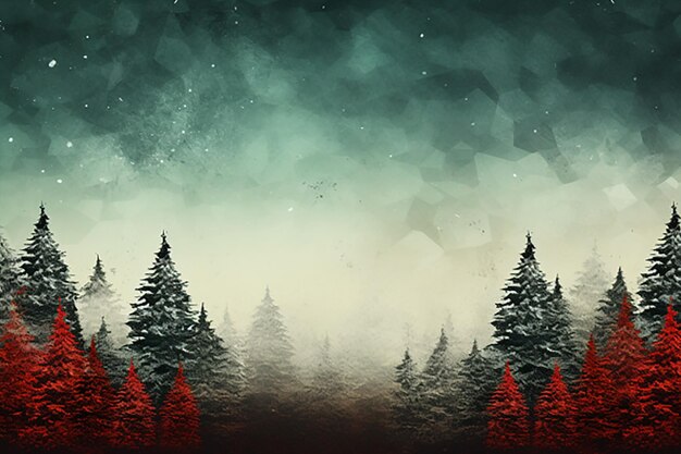 Foto bosque de invierno con nieve y abetos contexto navideño paisaje de invierno con pinos