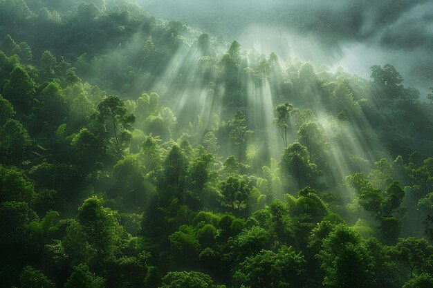 Un bosque lleno de muchos árboles verdes