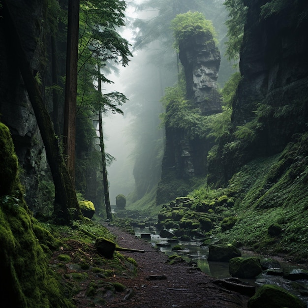 Bosque lluvioso de las montañas