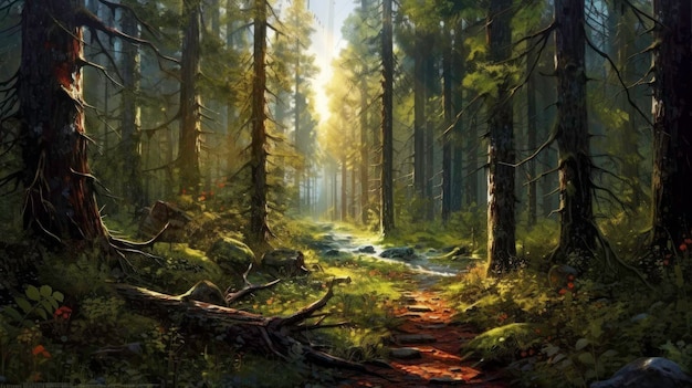El Bosque Mágico Un Lugar de Encanto y Misterio Generado por IA