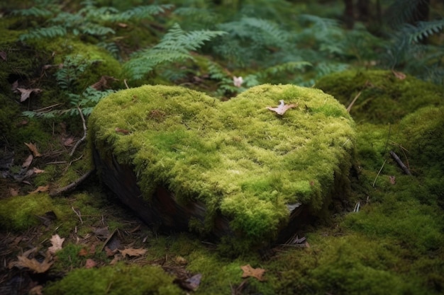 El bosque de musgo de piedra del corazón genera Ai