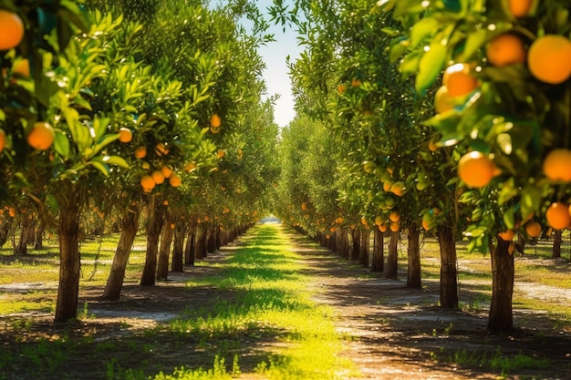 un bosque de naranjas de un naranjo