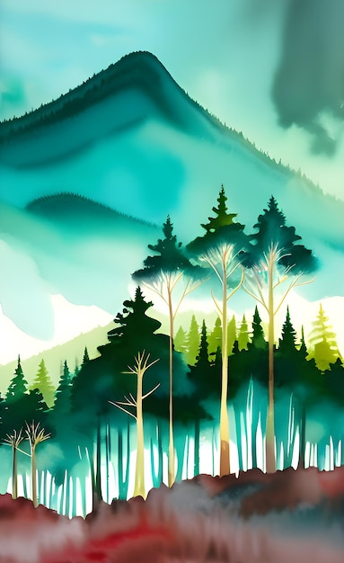 bosque naturaleza imagina ilustración