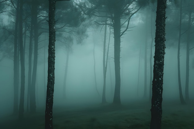 Bosque de niebla con abundantes árboles