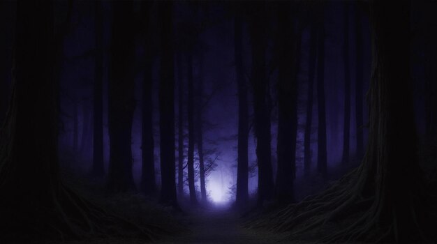 Bosque nocturno espeluznante para proyectos de Halloween