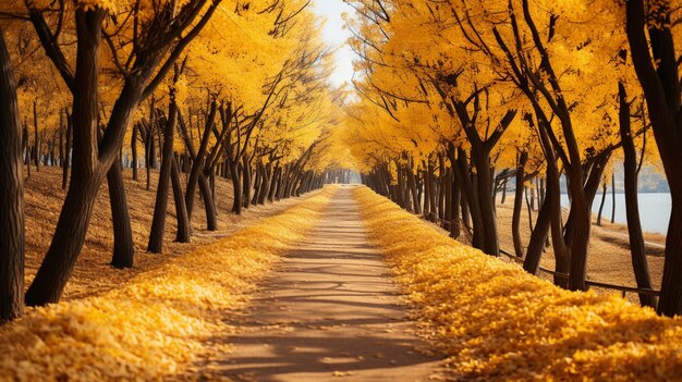 El bosque del otoño dorado