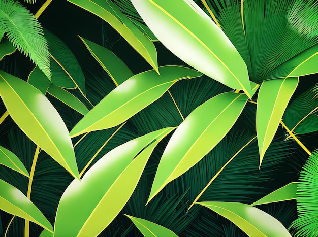 Bosque tropical 3D con alto contraste