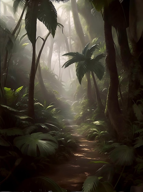 Foto un bosque tropical ai generativo