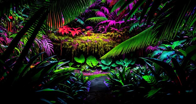 El bosque tropical místico de fantasía