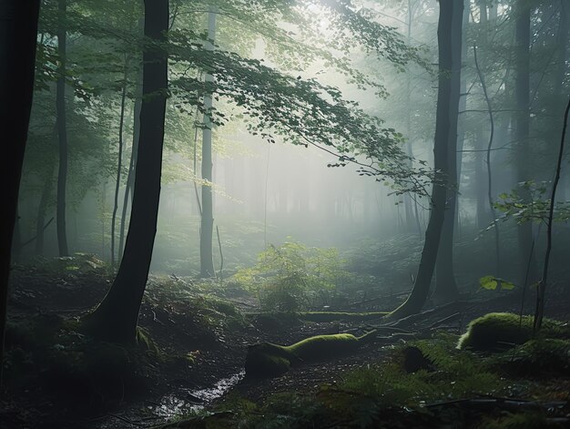 Foto un bosque de verano de luz natural