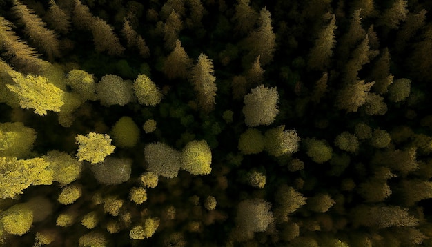 Bosque verde árboles patrón airview escena generativa AI