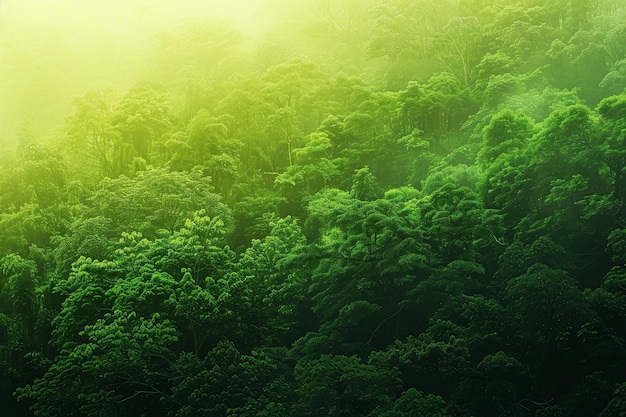 Un bosque verde y exuberante con árboles altos y frondosos