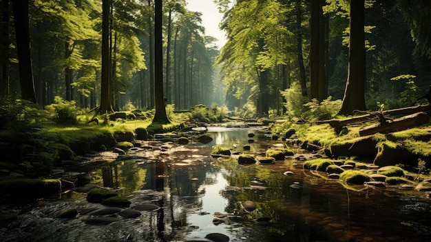 bosque verde foto realista fotografía profesional generativo Ai