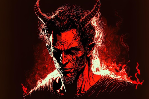 Bosquejo del diablo en un estilo de arte digital