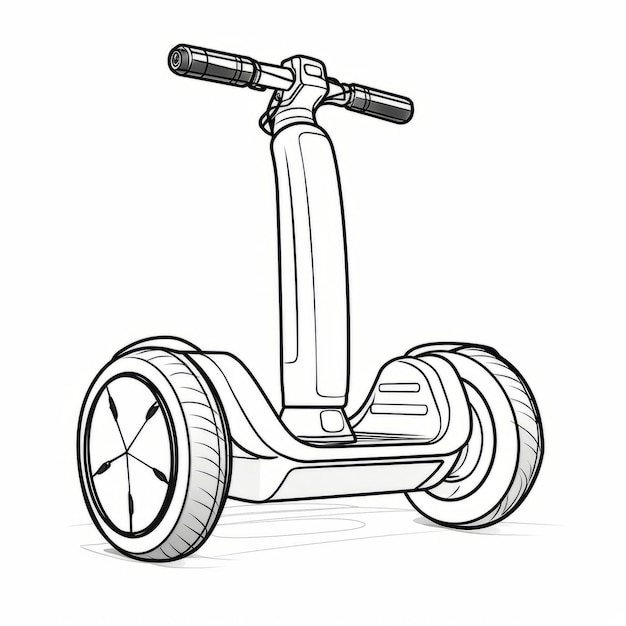 Bosquejo interactivo de la vespa de Segway del diseño tecnológico con líneas limpias