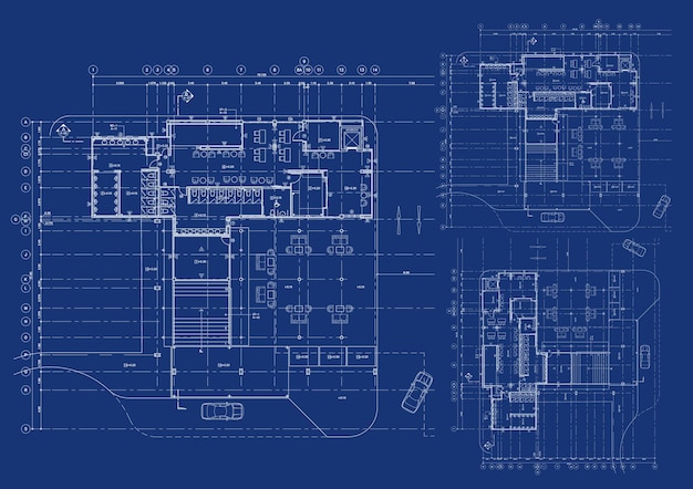 Foto bosquejo del proyecto arquitectónico de la casa ilustración 3d