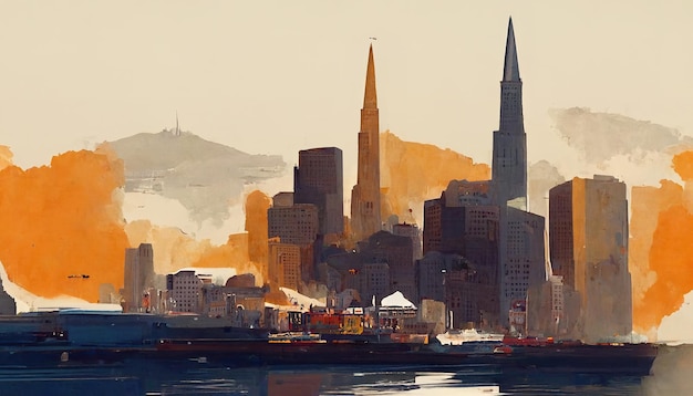 Bosquejo de San Francisco Ilustración de pintura de San Francisco
